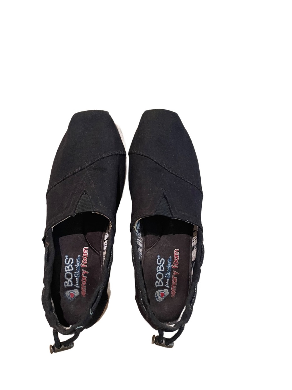 Skechers Bobs Womens Size 6 Set Sail Wedge Espadrilles Slip On Black Memory Foam